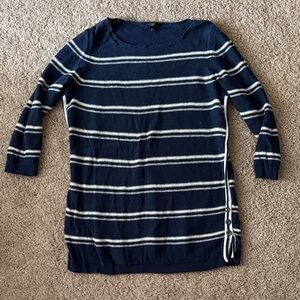 Talbots Classic Navy and Cream Striped Sweater